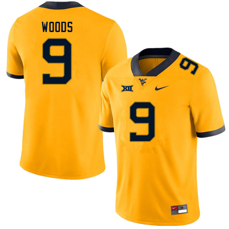 Men #9 Charles Woods West Virginia Mountaineers College Football Jerseys Sale-Gold